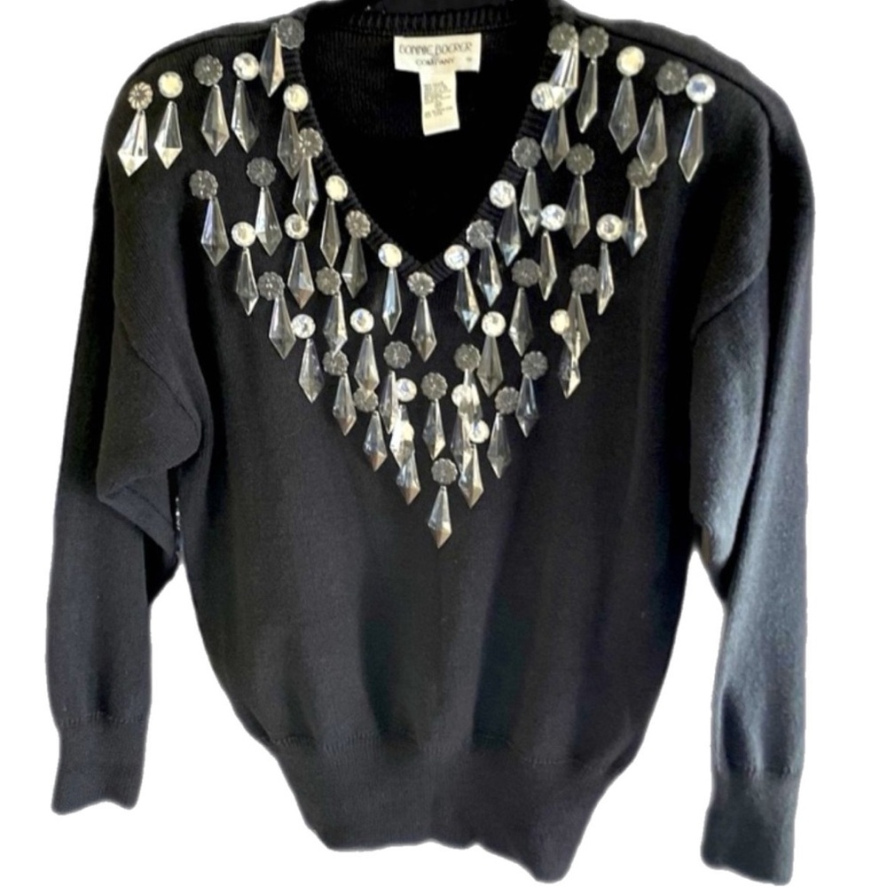 Bonnie Boerer Crystal Chandelier Sweater